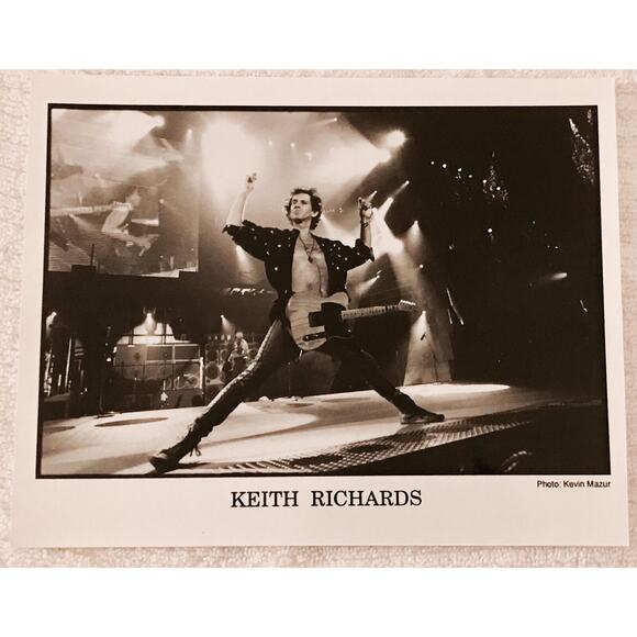 KEITH RICHARDS Photograph KEVIN MAZUR Promo B&W 8x10 Press Photo Rolling Stones - Picture 1 of 6